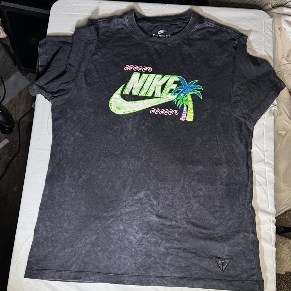 Nike Charcoal Tee with Neon Graphic